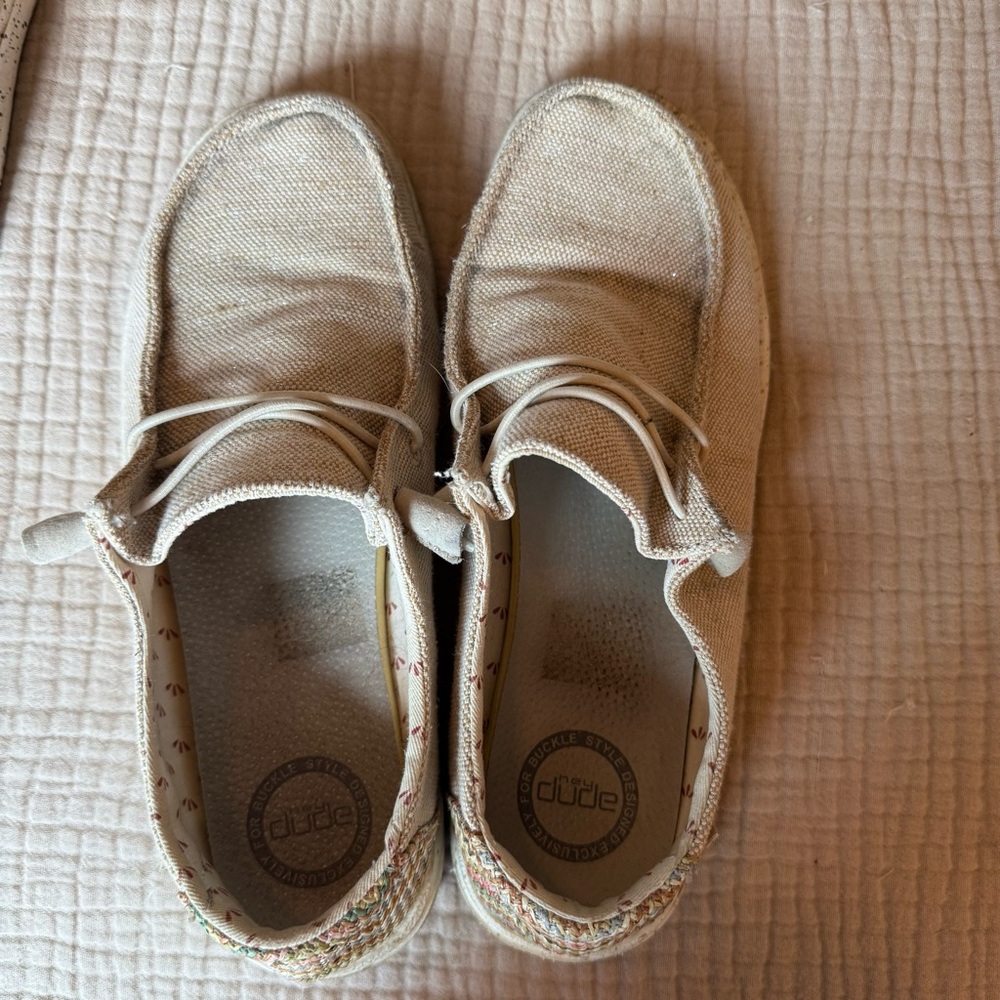 Hey Dude Cream Women's Sneakers